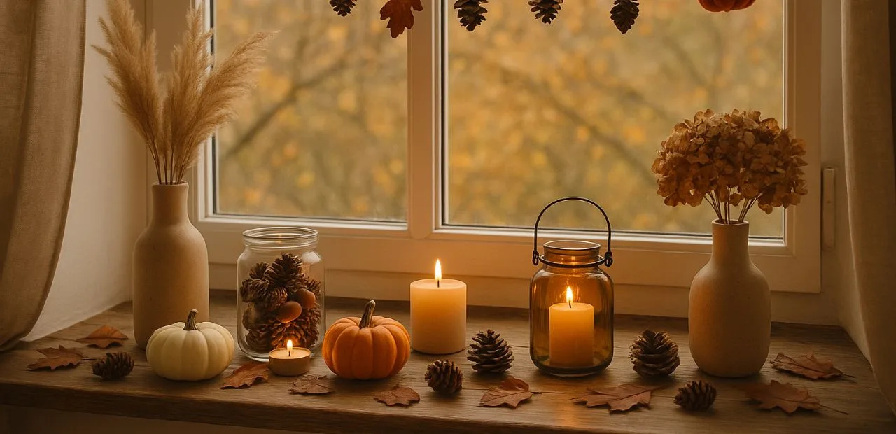 Fensterdeko im Herbst