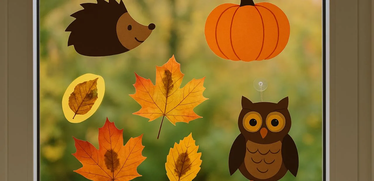 Herbst-Fensterbilder basteln