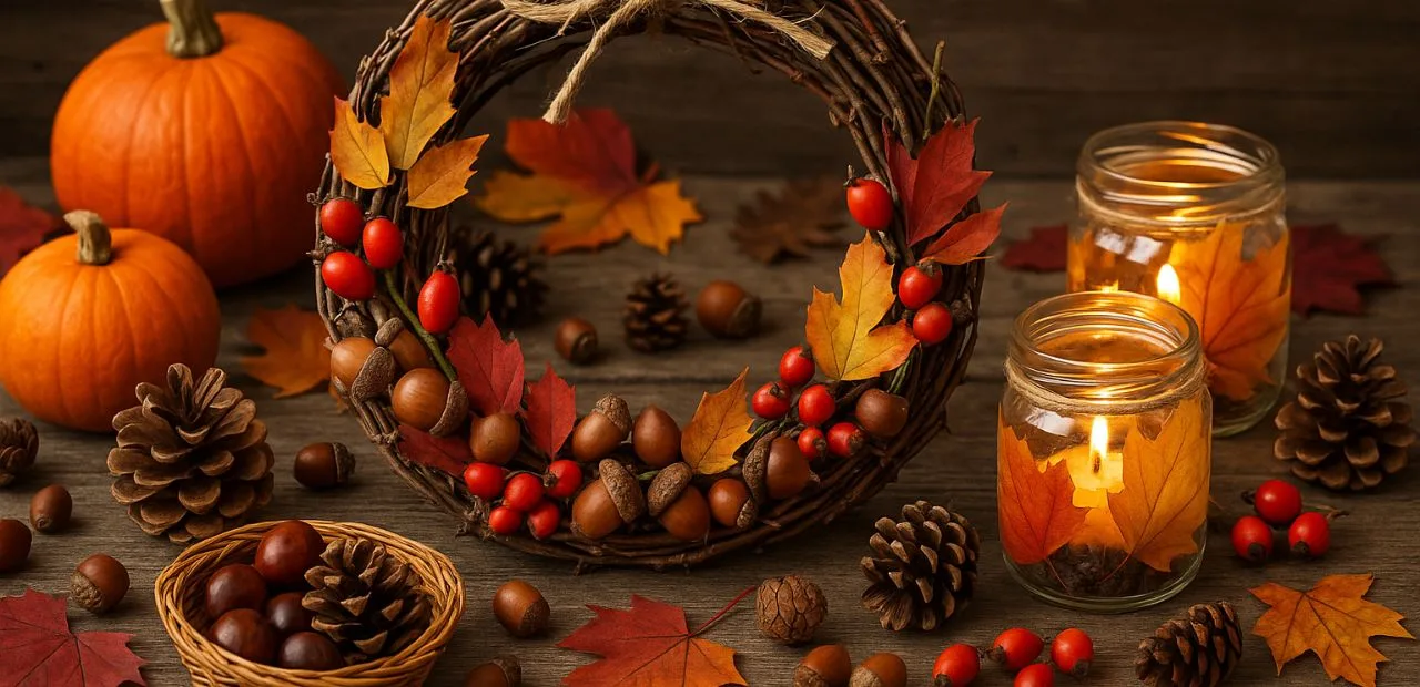 Herbstdeko basteln mit Naturmaterialien