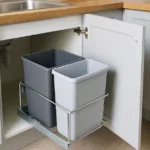 Moderner Küchenschrank mit integriertem Mülleimer – praktische Lösung zum Mülleimer verstecken in der Küche.