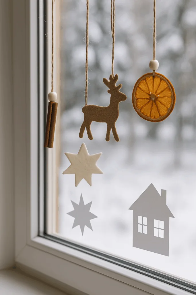 Fensterdeko im Winter - 5 gemütliche Ideen für dein Zuhause Fensterdeko Winter mit Papiersternen, Schneeflocken und Anhängern aus Naturmaterialien