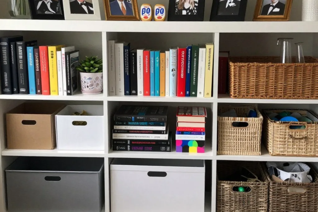 Osterdeko fürs Regal: Was du weglassen musst, damit es schön wird Regal mit Bücherordnung als Grundlage für Osterdeko fürs Regal in Wohnraum