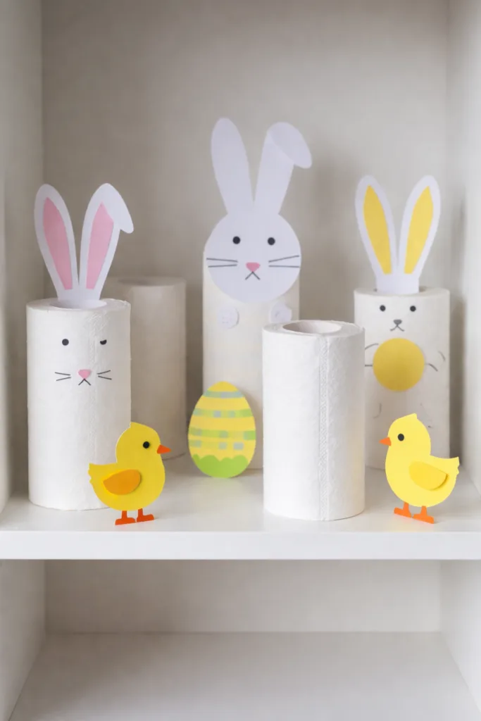 Osterhasen aus Klopapierrollen basteln – einfache Osterdeko für Kinder