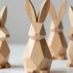 Moderne Osterdeko für dein Zuhause mit geometrischen Holzhasen im minimalistischen Design
