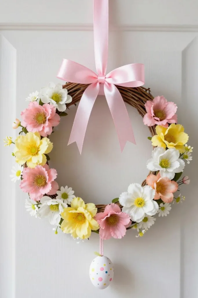 Osterdeko zum Aufhängen: 5 schöne Ideen zum Selbermachen Osterdeko zum Aufhängen selber machen mit Frühlingskranz und Osteranhänger