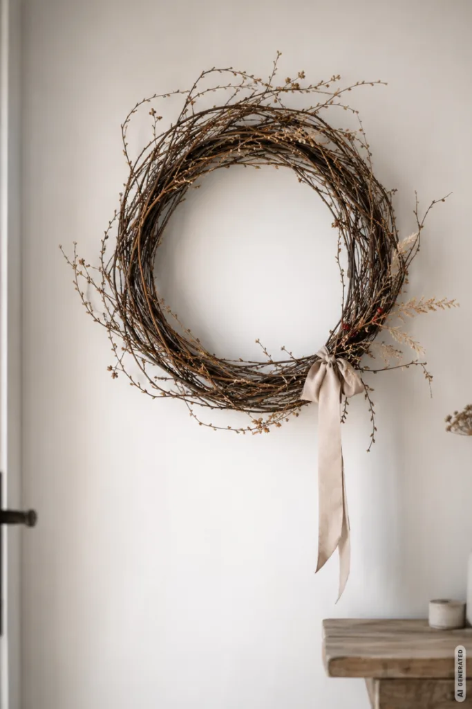 Moderne DIY Herbstdeko: 5 wunderschöne Ideen zum Selbermachen Moderne DIY Herbstdeko mit selbst gemachtem Zweigkranz, Naturmaterialien und dezenter herbstlicher Dekoration.